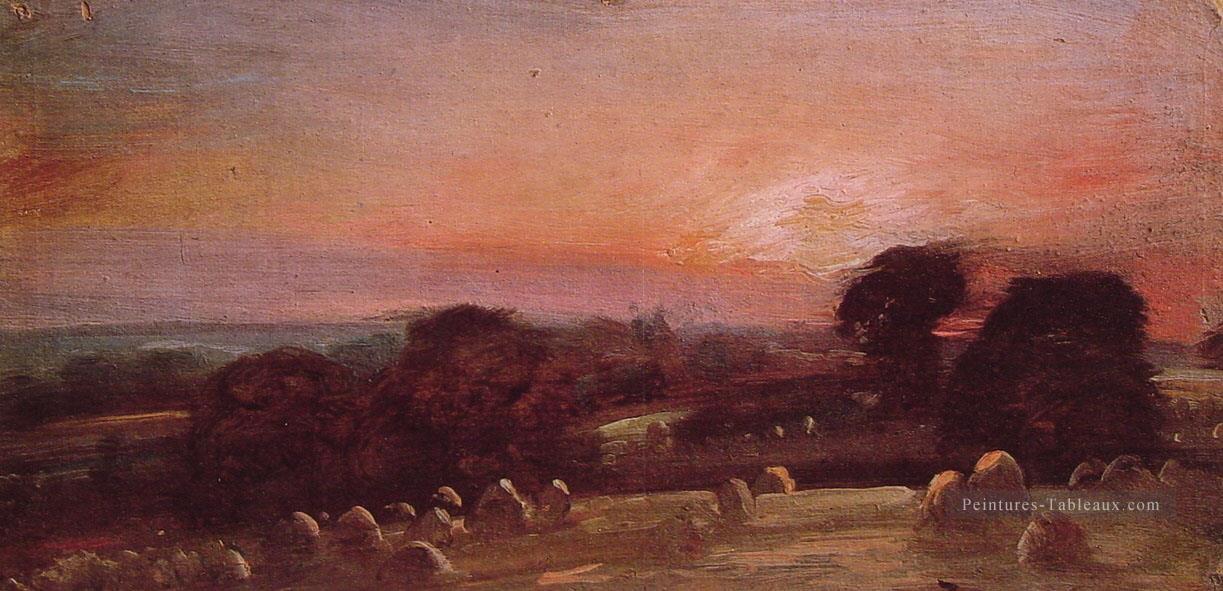 Un Hayfield à East Bergholt romantique paysage John Constable Peintures à l'huile